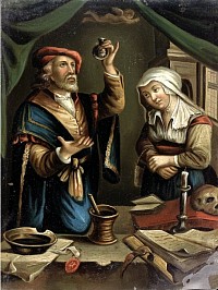 A Physician Examining a Vial of Urine