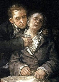 Goya. Self portrait with Dr Arrias 1820